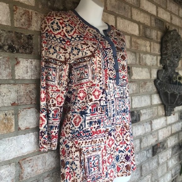 RALPH LAUREN PULL OVER TOP SOUTHWESTERN PRINT - Picture 3 of 8